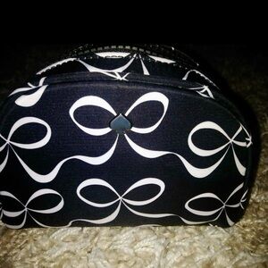 Kate Spade Black and White Bow Cosmetic Bag